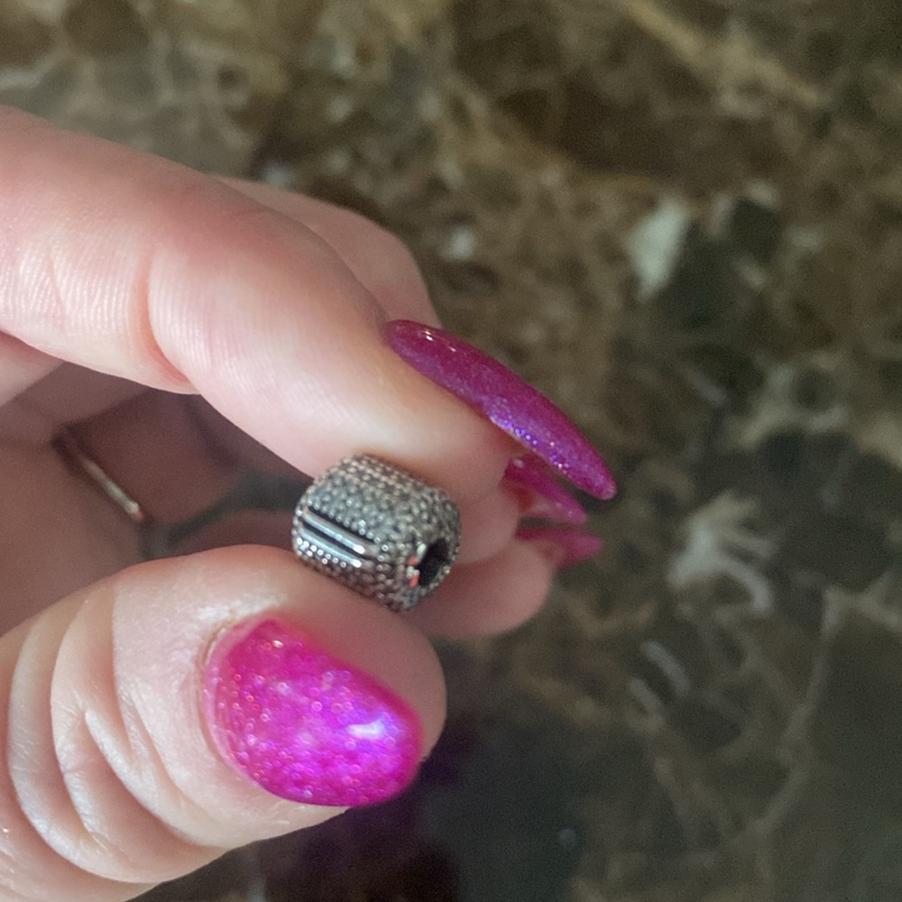 Pandora rhinestone silver charm clip - Picture 2 of 2